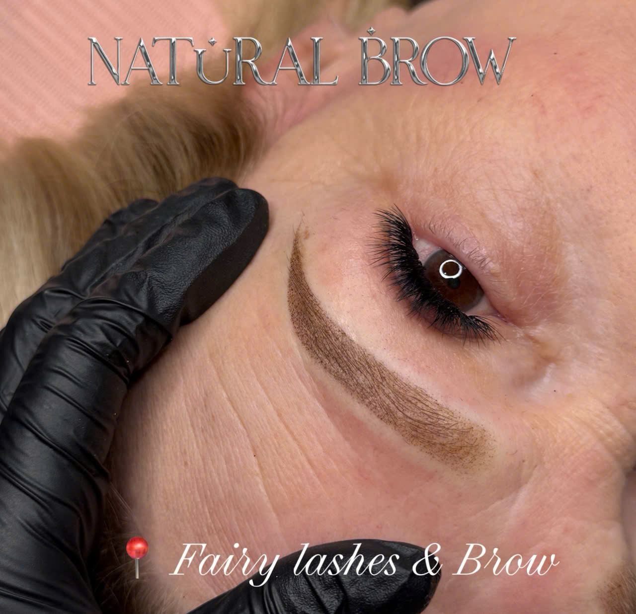 Natural brow result after microblading Lumberton TX at Fairy Lashes & Brows